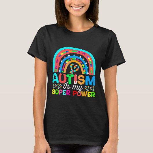 T-shirt L'autisme est ma super puissance Ajouter Puzzle Au (Devant)
