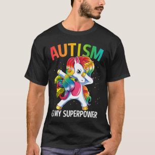 T-shirt L'autisme est ma superpuissance Dabbing Unicorne