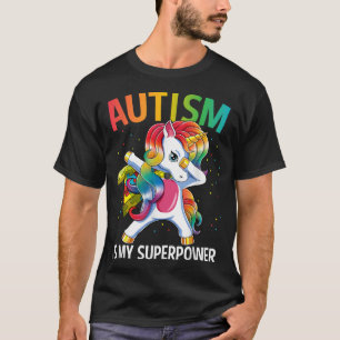 T-shirt L'autisme est ma superpuissance Dabbing Unicorne