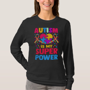 T-shirt L'autisme est mon super pouvoir Femme Manche Longu