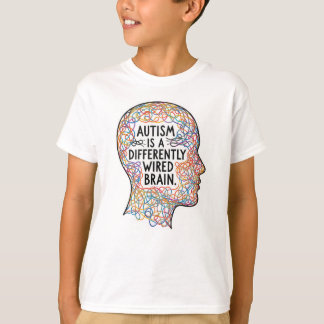 T-shirt L'autisme est une autre courbe de cerveau filaire