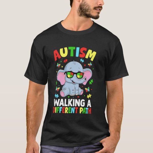 T-shirt L'autisme, marcher sur un chemin différent (Devant)