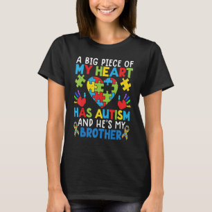 T-shirt L'autisme Un gros morceau de mon coeur a l'autisme