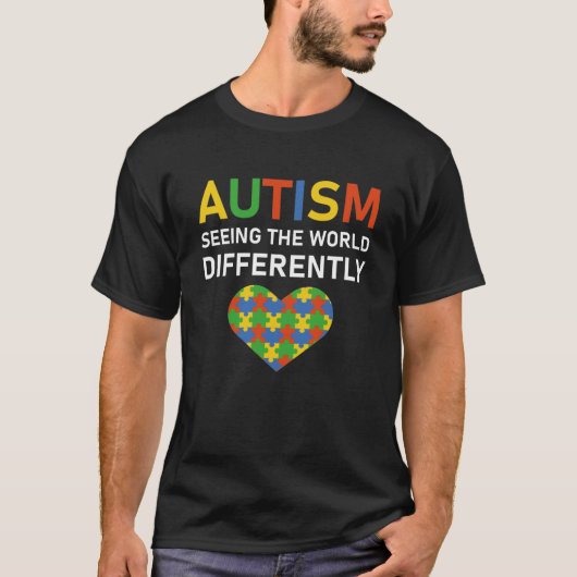T-shirt l'autisme voit le monde différemment (Devant)