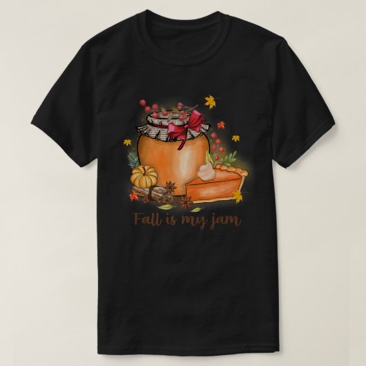 T-shirt L'automne est dans mon Jam Top tendance dire Autom (Design devant)