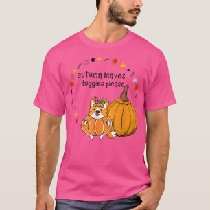 T-shirt L'Automne Feuille Les Doggies S'Il Vous Plaît Drôl