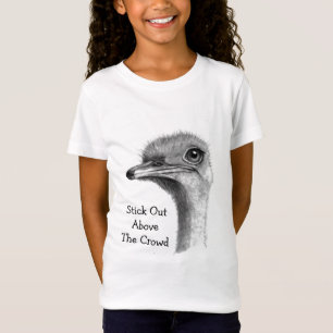 T-Shirt L'AUTRUCHE au crayon, collent la foule d'AboveThe