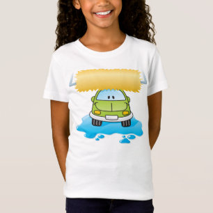 T-Shirt Lavage de voiture de dessin animé vert voiture heu