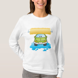 T-shirt Lavage de voiture de dessin animé vert voiture joy