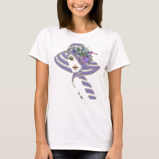 T-shirt Lavande - Bouquets de fleurs violettes (Devant)