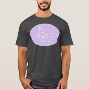T-shirt Lavande de baleine à bosse minimaliste et blanc