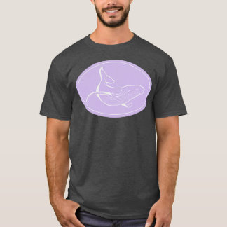 T-shirt Lavande de baleine à bosse minimaliste et blanc
