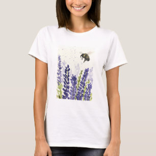 T-shirt Lavande et bourdon Fleurs pourpres