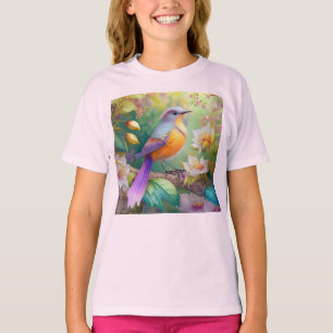 T-shirt Lavande Tête Orange Breased Imaginaire Oiseau