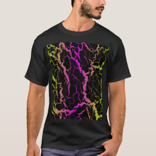 T-shirt Lave spatiale fissurée - Citron/Rose