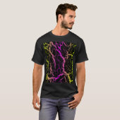 T-shirt Lave spatiale fissurée - Citron/Rose (Devant entier)