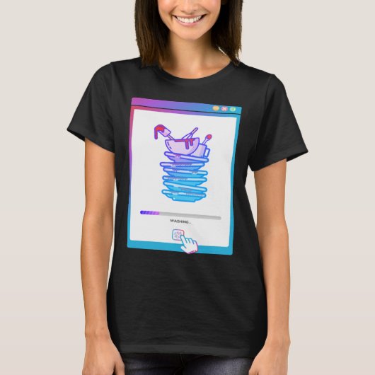 T-shirt Lave-vaisselle numérique (Devant)