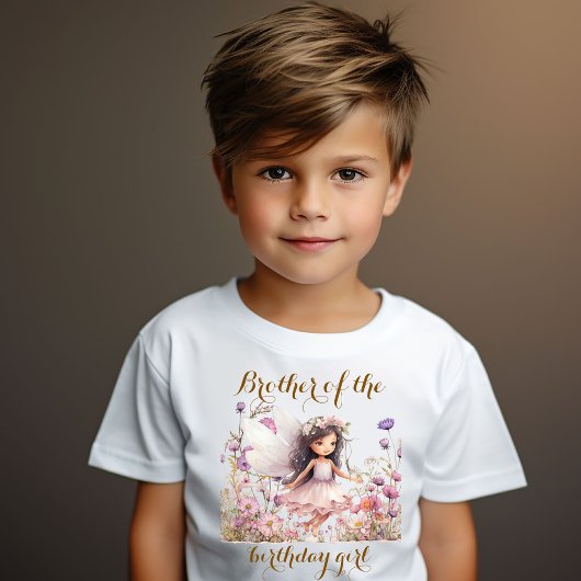 T-shirt Lavender Fairy fleur sauvage frère de fille d'anni