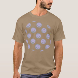 T-shirt Lavender Round Happy Face avec Smile Motif