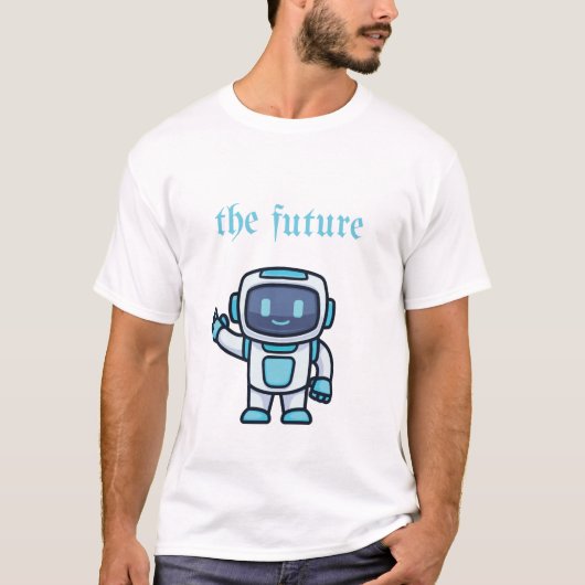 T-shirt L'Avenir - Design robotique mignon (Devant)