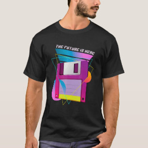 T-shirt L'avenir est ici disquette Disquette Rétro 80s