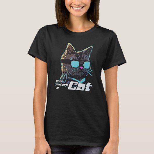 T-shirt L'avenir est le chat (Devant)
