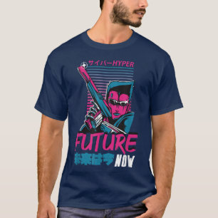 T-shirt L'Avenir Est Maintenant Cool Amusant Rétrowave Car