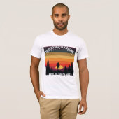 T-shirt L'aventure appelle Camping Randonnée Nature Sunset (Devant entier)