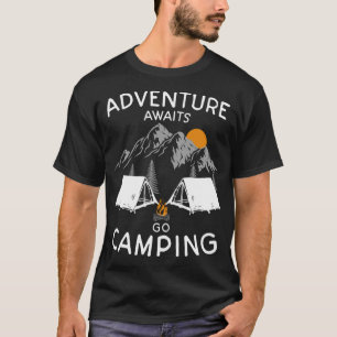 T-shirt L'aventure attend, aller camper dans la nature pou