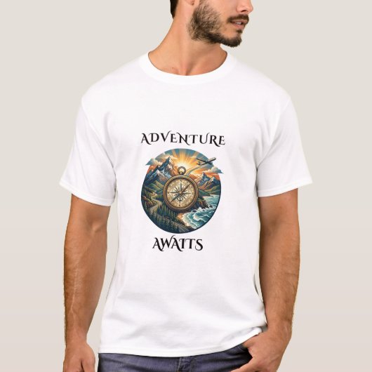 T-shirt L'aventure Attend Conception d'Aventure (Devant)
