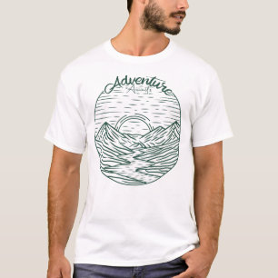 T-shirt L'aventure attend la montagne Vintage avec la plag