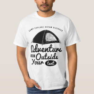 T-shirt L'aventure commence à l'extérieur de votre tente