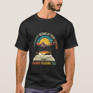 T-shirt L'aventure commence à votre bibliothèque Lecture d