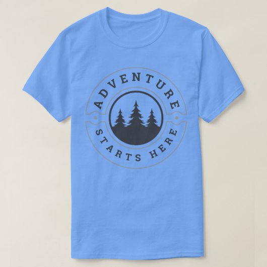 T-shirt L'aventure commence ici Camping (Design devant)