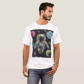 T-shirt L'aventure cosmique : l'astronaute dans l'espace c (Devant entier)