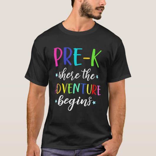 T-shirt L'aventure pré-K de l'enseignant commence le premi (Devant)