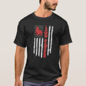 T-shirt Lawmower American Flag USA Garden Lawn Mowing Law (Devant)