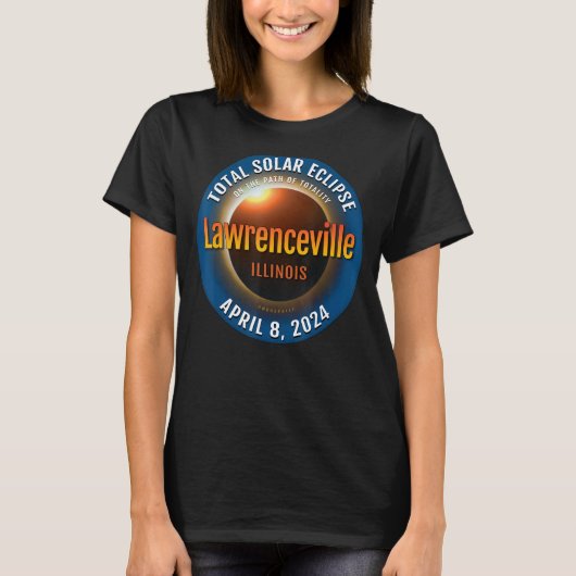 T-shirt Lawrenceville Illinois IL Total Solar Eclipse 2024 (Devant)