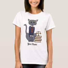 T-shirt Lawyer Cat - Grey Tom Attorney Amoureux des chats