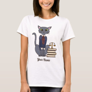 T-shirt Lawyer Cat - Grey Tom Attorney Amoureux des chats