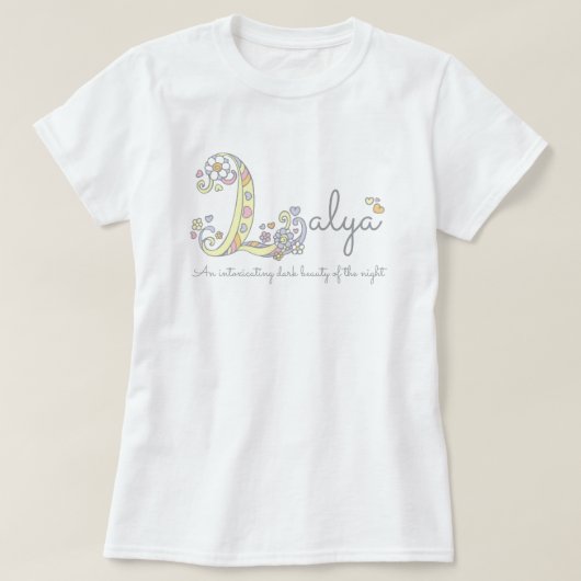T-shirt Layla girls name signifiant L coeurs monogrammes (Design devant)