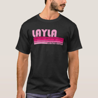 T-shirt LAYLA Nom Personnalisé Retro Vintage 80S 90S Birt
