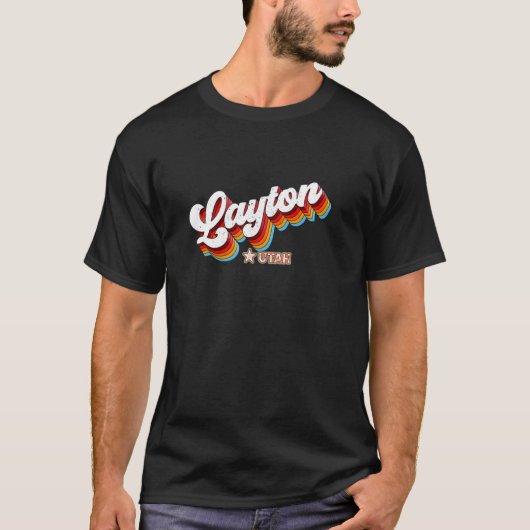 T-shirt Layton Utah Ut des années 80 rétro (Devant)