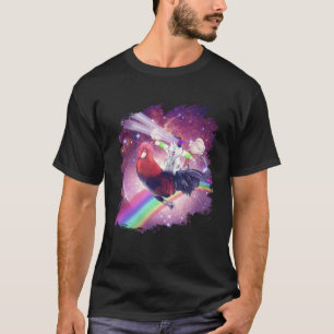 T-shirt Lazer Rave Space Chat Riding Poulet Avec Crème De 