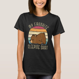 T-shirt Lazy Animal Sleepy Ours Late Riser Sleeping Forest