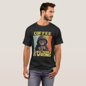 T-shirt lazy cat coffee because is wrong kitty (Devant entier)