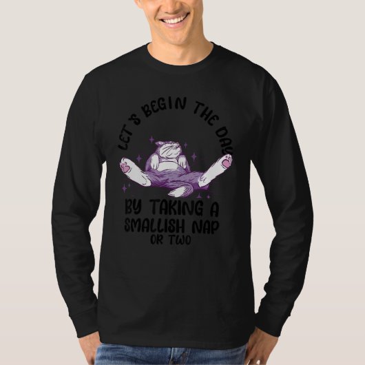 T-shirt Lazy Cat Laying On Bed Sarcastic Saying Men Wome (Devant)