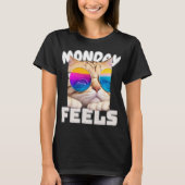 T-shirt Lazy Funny Cat Monday Feels (Devant)