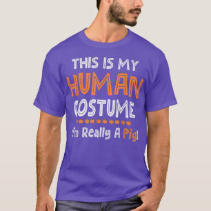 T-shirt Lazy Halloween, C'est mon costume humain Je suis v