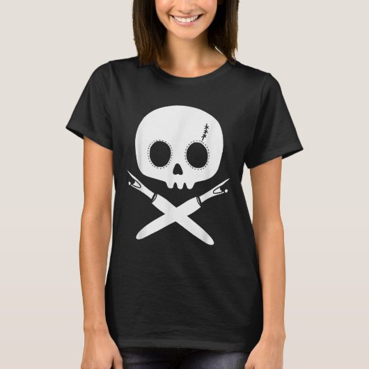 T-shirt Lazy Halloween Costume Sewing Rate Skull Seam Ripp (Devant)